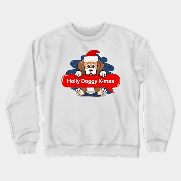 holly doggy chrismtas Crewneck Sweatshirt by Qprinty